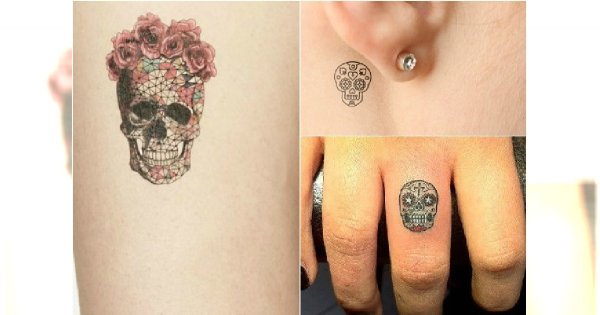 Hot Trend Mały Tatuaż Z Meksykańską Czaszką