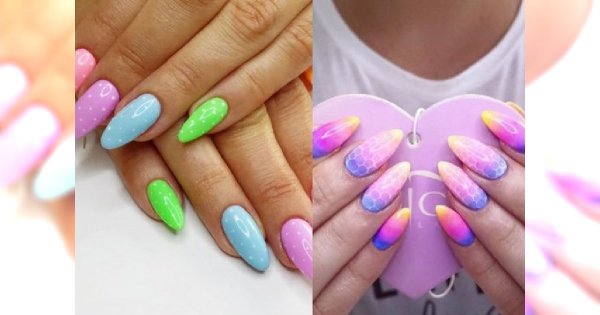 Mega dziewczęcy manicure we wszystkich kolorach tęczy [GALERIA]