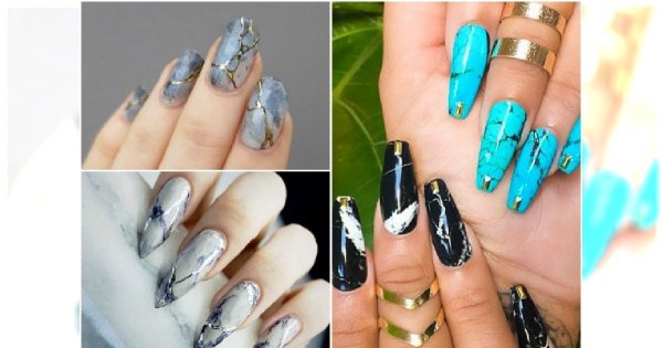 Marmurkowe wzory na paznokcie. Skuś się na ten hipsterski manicure!