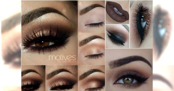 Brązowy Makijaż Oczu Zmysłowy Smoky Eyes I Złota Kreska Absolutnie