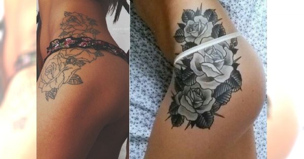 ROSE TATTOO: Motyw róży na biodrach i udach