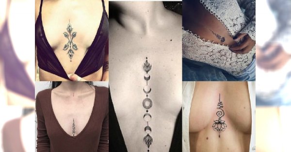 Sternum tattoo - tatuaże na dekolcie, jakich jeszcze nie widziałyście! 25 ultra zmysłowych i seksownych propozycji
