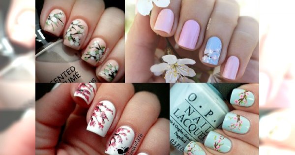 Ponad 30 pięknych manicure z kwiatami wiśni - Sięgnij po czarujące propozycje na ciepłe dni