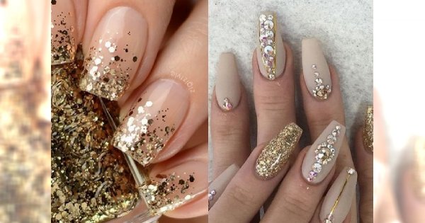 STAY CLASSY: gold nude manicure
