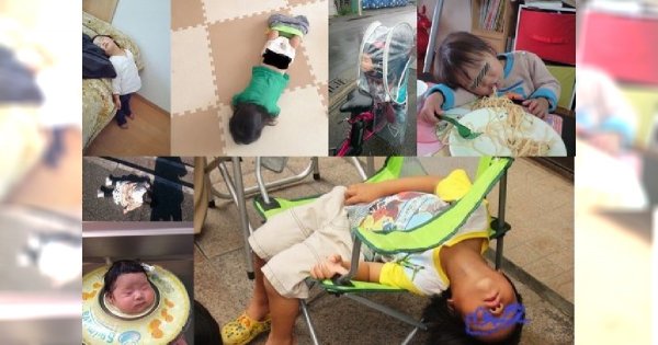 Dziwna moda prosto z Chin! Fotografują swoje totalnie wyczerpane dzieci i twierdzą, że jest to słodkie!