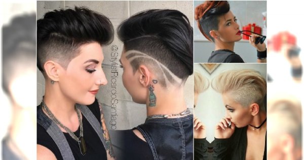 Stylowo wygolone fryzury undercut z irokezem i grzywką