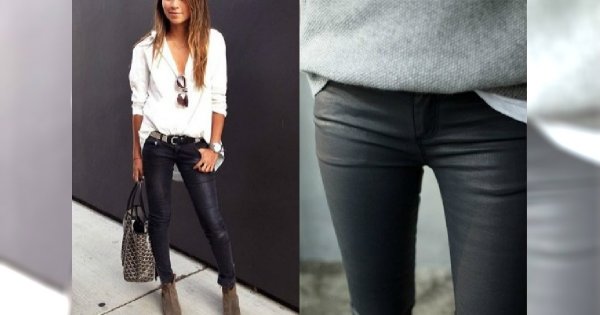 Woskowane jeansy to cudowne połączenie! Efekt skóry, wygoda jeansów