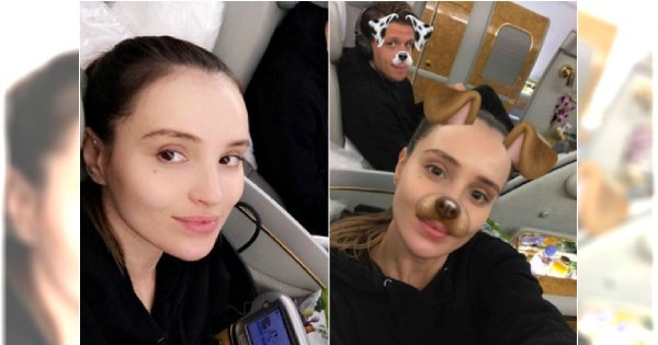 Marina Łuczenko w samolocie pierwszej klasy. Złocenia, kwiaty, jednym słowem LUKSUS!