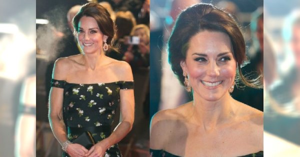 Księżna Kate na rozdaniu nagród BAFTA 2017 w sukience z dekoltem carmen! Piękna!