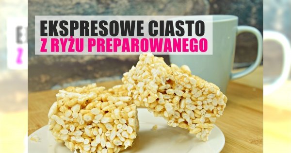 Ekspresowe ciasto bez pieczenia z ryżu preparowanego