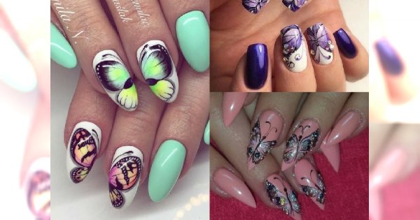 Manicure z MOTYLAMI to absolutny hit! Musisz sobie taki zafundować na WIOSNĘ 2017