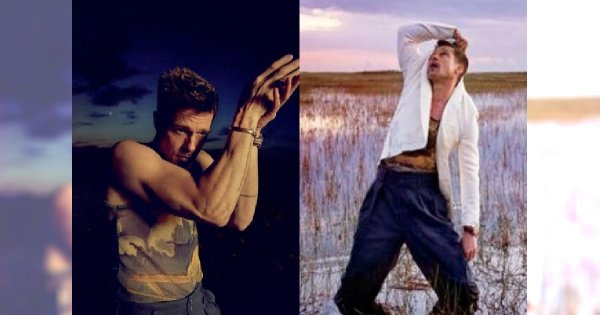 Brad Pitt tarza się w polu w markowych skarpetkach. To NAJGORSZA SESJA ever?