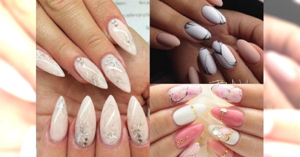 Manicure 2017: Marmurkowe różowe manicure idealne wiosnę