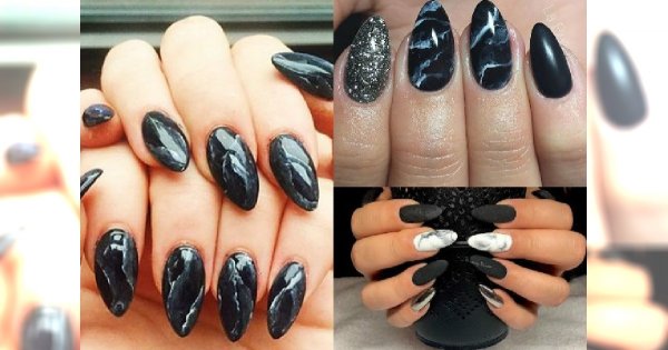 Manicure 2017: czarny marmurkowy manicure. Sprawdź, jak twoje paznokcie będą prezentować się w mrocznych barwach