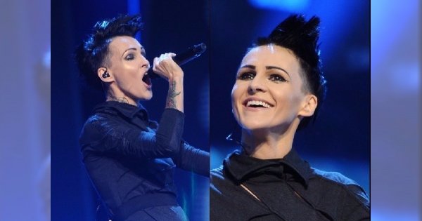 Agnieszka Chylińska na festiwalu w Sopocie. Czarny jeszcze bardziej podkreślił jej bardzo szczupłą figurę
