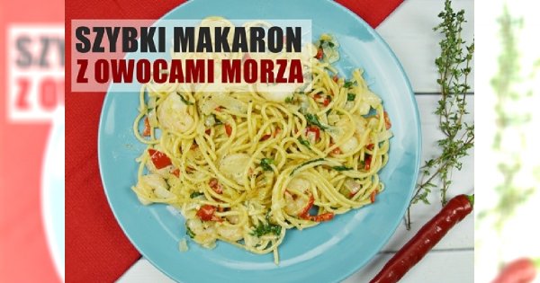 Ekspresowy makaron z krewetkami i papryczkami