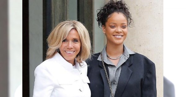 Rihanna spotkała się z francuską parą prezydencką. Ale w co ona się ubrała?