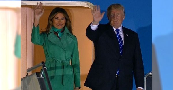 Donald i Melania Trumpowie przyjechali do Polski! Internauci patrzą na jej płaszcz