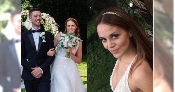 Dominika Gawęda w drugiej sukni ślubnej. Pierwsza była romantyczna, ta jest w zupełnie innym stylu