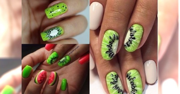 Manicure z rysunkiem KIWI. Soczysty, letni trend. Z czym go łączyć?