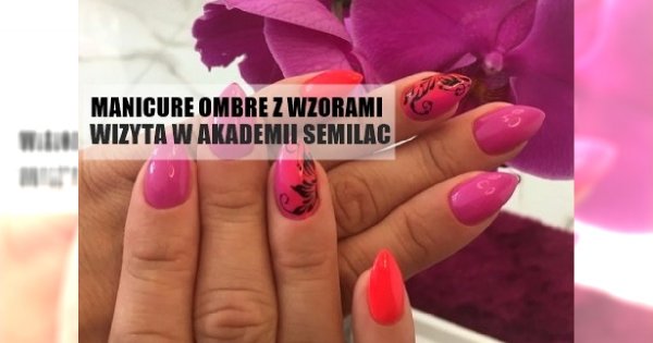 Pomarańczowo-fuksjowe ombre ze wzorkiem - tutorial by Kamila Nicpoń