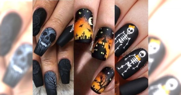 Manicure na Halloween 2017: Trupie czaszki, pająki, nietoperze i kościotrupy. Zobacz galerię!