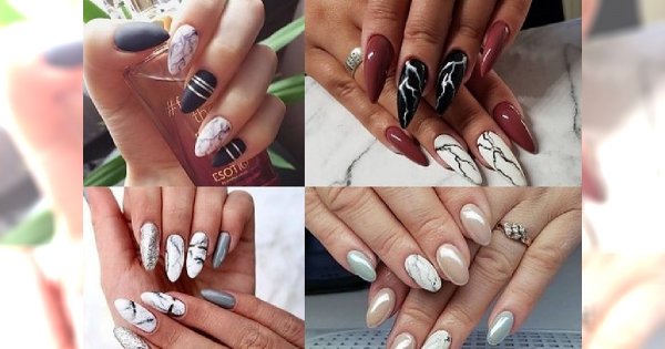 Ten motyw to hit sezonu. Marmurkowy manicure w różnych wariantach kolorystycznych