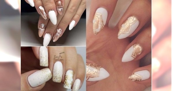 Manicure 2017: pomysły na BIAŁO-ZŁOTY MANICURE. Piękne i bardzo stylowe