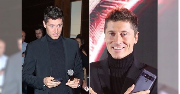 Robert Lewandowski promuje telefon w eleganckim garniturze. Jak wam się podoba w takim wydaniu?
