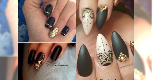 Manicure 2017: pomysły na czarno-złoty manicure! Bardzo eleganckie propozycje