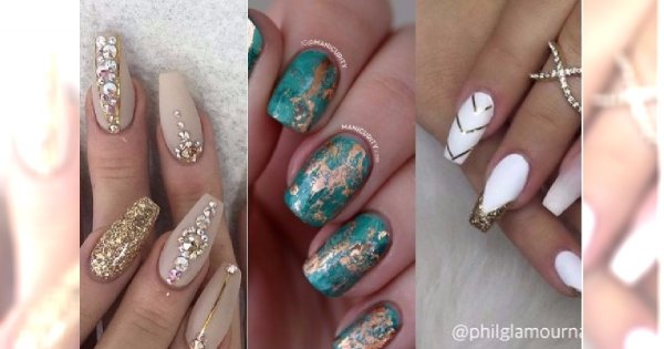 Manicure 2017: paznokcie ze złotymi zdobieniami. Eleganckie i fantazyjne