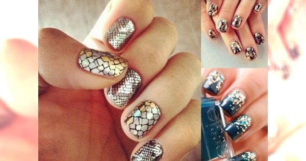 Inspiracje manicure na Sylwestra 2017/18 - TOP galeria, która Cię nie zawiedzie