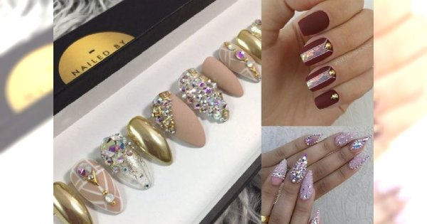 Paznokcie z kryształkami i cyrkonią - pomysły na sylwestrowy manicure