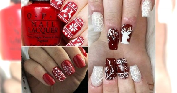 Ostatnia szansa na manicure na Święta 2017! Zobacz najpiękniejsze propozycje na biało-czerwony manicure