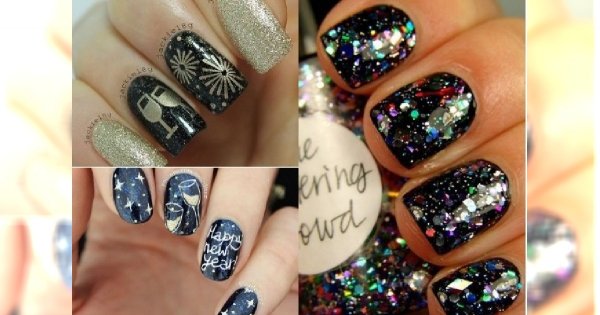 Manicure na Sylwestra 2017: Czerń i błysk! Zobacz najpiękniejsze propozycje na sylwestrowy manicure