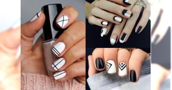 Manicure 2018: Biały manicure z geometrycznymi wzorami. Sprawdź najlepsze propozycje!