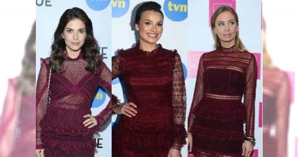 Anna Starmach w bordowej sukience. Wcześniej nosiły ją już Woźniak-Starak i Rosati. Mamy deja vu? O nie!