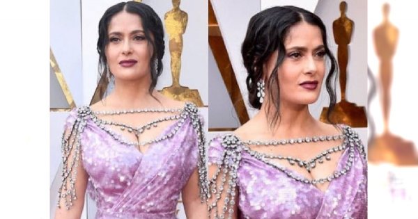 Oscary 2018: Salma Hayek w sukience "JAK ŻYRANDOL"! Jej kreacja została uznana za NAJBRZYDSZĄ