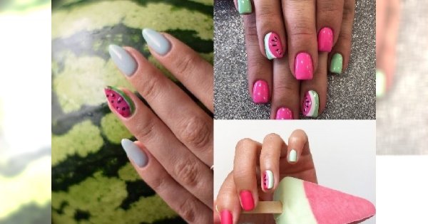 Arbuzowy manicure 2018: Zobacz najnowsze propozycje na wiosnę i lato