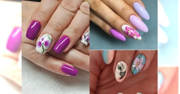 Manicure 2018 Paznokcie Z Rysunkiem Orchidei To Hit Na Lato