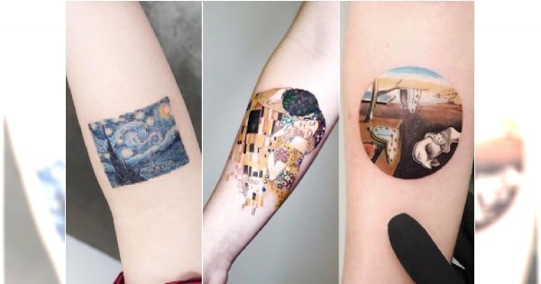 HOT TREND! Tatuaże miniatury słynnych obrazów van Gogha, Moneta, Klimta i innych artystów