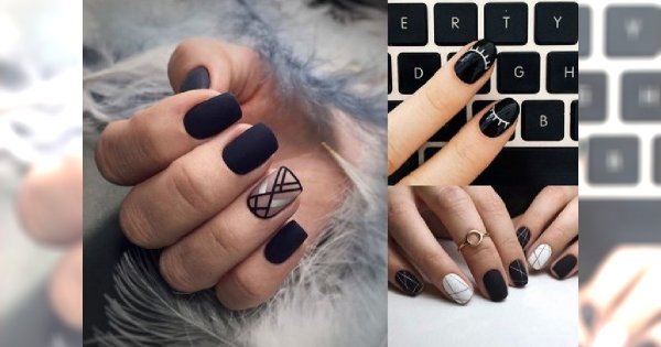 Czarny manicure nie musi być nudny - galeria pięknych stylizacji 2018