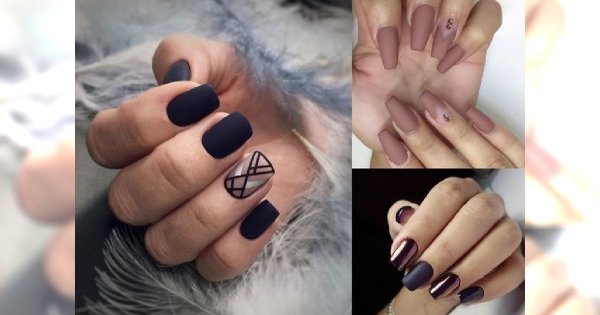 Matowy manicure - galeria stylowych pomysłów