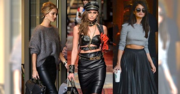 Moda na jesień 2018: Skórzana spódnica wraca do łask! Nie tylko czarna. Wiemy, jakie kolory będą najmodniejsze!