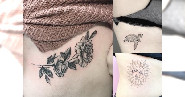 Rib tattoos - galeria uroczych i kobiecych wzorów, które robią wrażenie