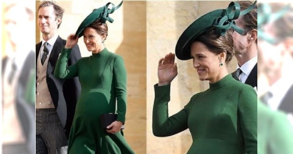 Pippa Middleton w 7 miesiącu ciąży na królewskim ślubie! Wiatr ZDMUCHNĄŁ z jej głowy kapelusz