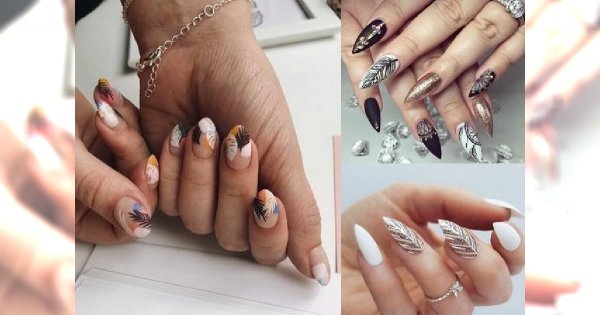 Manicure z piórkiem - galeria modnych i ciekawych zdobień