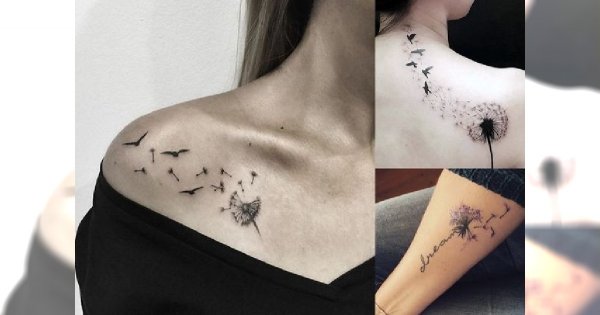 Tatuaż z dmuchawcem - piękne i ciekawe wzory dla kobiet