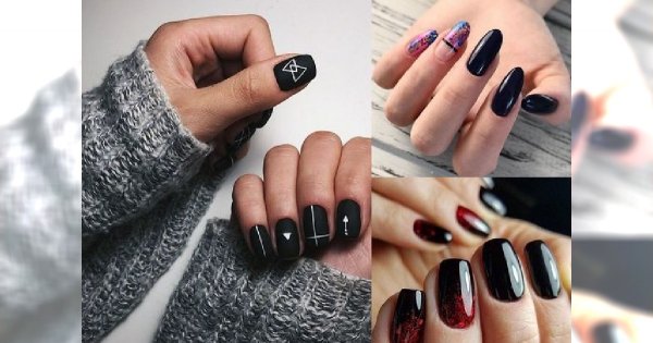 Czarny manicure - galeria modnych i stylowych zdobień