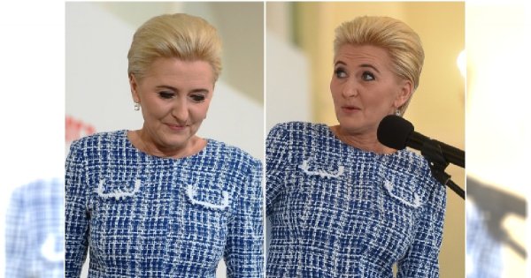 Agata Duda powoli dorównuje stylem Jolancie Kwaśniewskiej. Ale czy ten kraciasty kostium to na pewno dobry wybór?